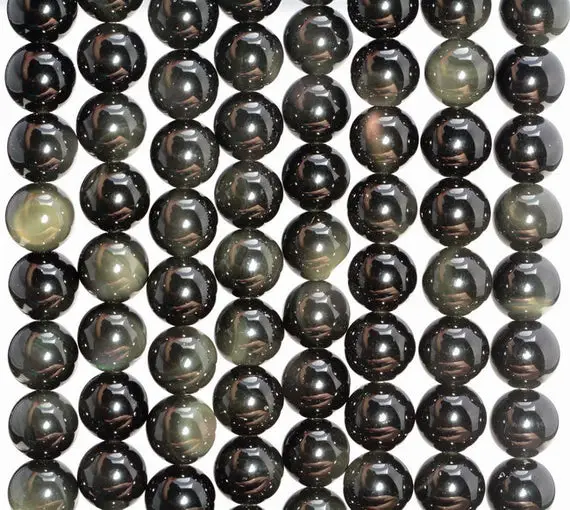 10mm Rainbow Obsidian Gemstone Grade A Round 10mm Loose Beads 15 Inch Full Strand (90182603-400)