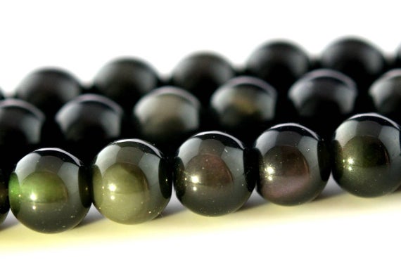 4mm Rainbow Obsidian Beads Grade Aa Natural Gemstone Round Loose Beads 15" / 7.5" Bulk Lot Options (100710)