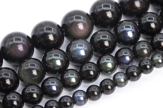Rainbow Obsidian Beads Grade A Natural Gemstone Round Loose Beads 4mm 6mm 8mm 10mm Bulk Lot Options