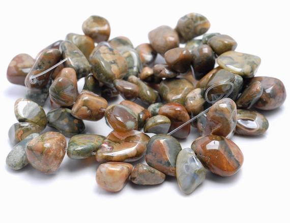12-14mm  Rhyolite Gemstone Pebble Nugget Chip Loose Beads 16 Inch  (80001903-a29)