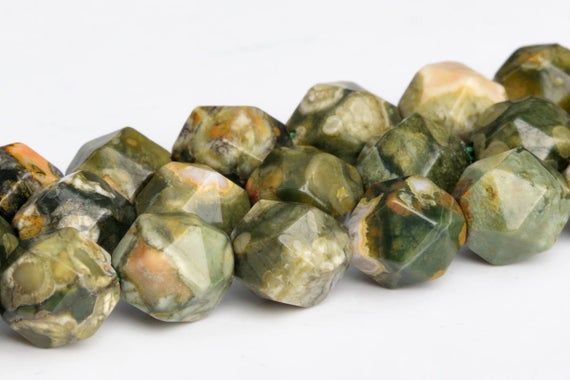 Rainforest Rhyolite Beads Star Cut Faceted Grade Aaa Genuine Natural Gemstone Loose Beads 6mm 8mm Bulk Lot Options
