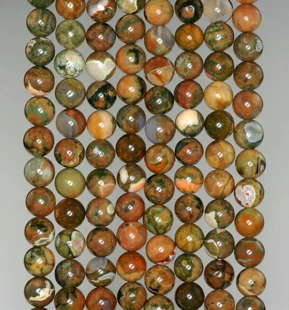 6mm Rhyolite Gemstone Grade Aa  Green Brown Round 6mm Loose Beads 15.5 Inch Full Strand Bulk Lot 1,3,5,10 And 50 (90183460-787)