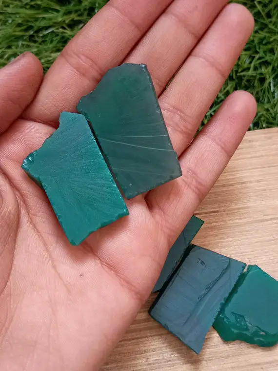 Raw Green Onyx Stone, Natural Green Onyx Slice, Loose Rough Gemstone, Flat Slice, Jewelry Making Raw, Healing Stone, Women Gift,crystal Shop