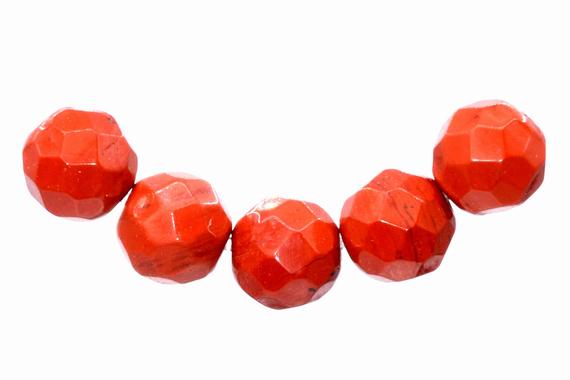 Genuine Natural Jasper Gemstone Beads 4mm Red Faceted Round Aaa Quality Loose Beads (100877)