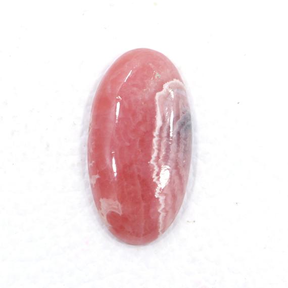 Beautiful Rhodochrosite- 15*29 Mm Pink Color With White Streaks Rhodochrosite- 28.85 Cts Oval Shape Heart Chakra Cabochon- Zodiac Gemstone