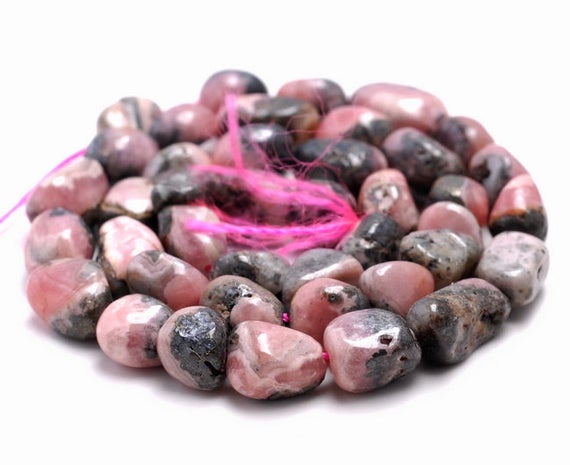 7-8mm  Rhodochrosite Gemstone Pebble Nugget Granule Loose Beads 15.5 Inch Full Strand (80001830-a27)