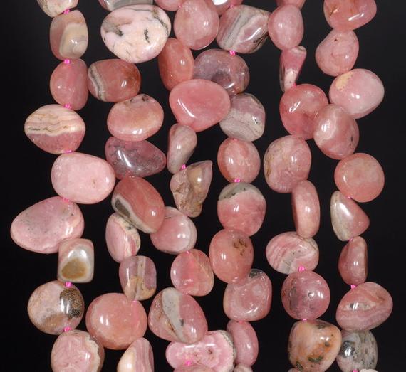 8-9mm  Rhodochrosite Gemstone Grade B Pebble Nugget Granule Loose Beads 15.5 Inch Full Strand (80002556-a61)