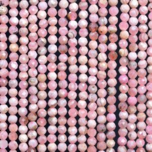 Shop Rhodochrosite Faceted Beads! Genuine Natural Argentina Rhodochrosite Gemstone Beads 2MM Pink Faceted Round AAA Quality Loose Beads (107662) | Natural genuine faceted Rhodochrosite beads for beading and jewelry making.  #jewelry #beads #beadedjewelry #diyjewelry #jewelrymaking #beadstore #beading #affiliate #ad