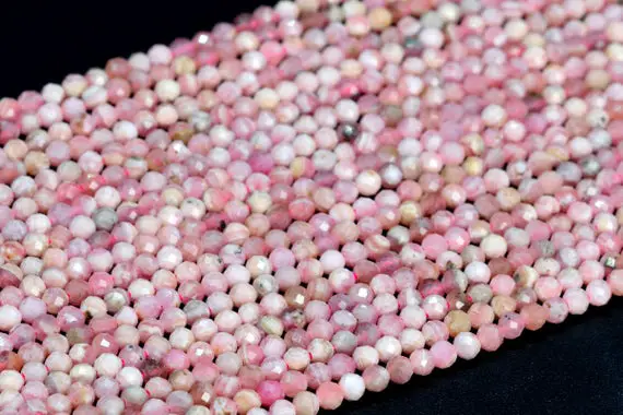 2mm Rhodochrosite Beads Argentina Genuine Natural Gemstone Full Strand Faceted Round Loose Beads 15.5" Bulk Lot Options (107662-2500)