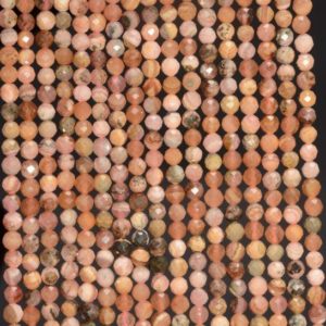 Shop Rhodochrosite Faceted Beads! 3MM  Rhodochrosite Gemstone Grade AA Micro Faceted Round Loose Beads 15.5 inch Full Strand (80010145-A196) | Natural genuine faceted Rhodochrosite beads for beading and jewelry making.  #jewelry #beads #beadedjewelry #diyjewelry #jewelrymaking #beadstore #beading #affiliate #ad