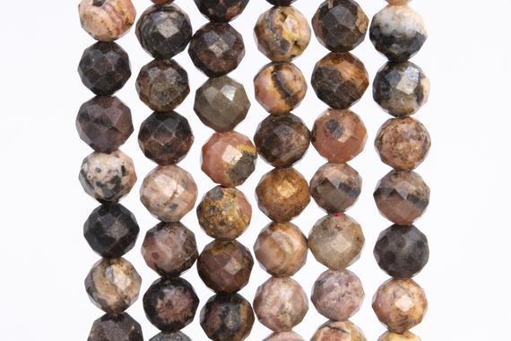 Genuine Natural Argentina Rhodochrosite Gemstone Beads 7mm Multicolor Faceted Round Ab Quality Loose Beads (113234)