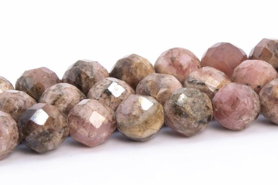6mm Pink Brown Rhodochrosite Beads Grade A Genuine Natural Gemstone Faceted Round Loose Beads 15.5" / 7.5" Bulk Lot Options (113240)