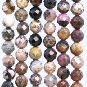 Shop Rhodochrosite Faceted Beads! Genuine Natural Argentina Rhodochrosite Gemstone Beads 5MM Multicolor Faceted Round AB Quality Loose Beads (113231) | Natural genuine faceted Rhodochrosite beads for beading and jewelry making.  #jewelry #beads #beadedjewelry #diyjewelry #jewelrymaking #beadstore #beading #affiliate #ad