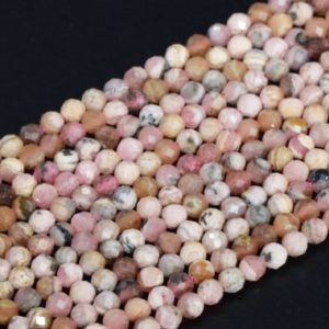 Shop Rhodochrosite Faceted Beads! SALE 3MM Multicolor Rhodochrosite Beads Argentina A Genuine Natural Gemstone Full Strand Faceted Round 15" Bulk Lot Options (107781-2530) | Natural genuine faceted Rhodochrosite beads for beading and jewelry making.  #jewelry #beads #beadedjewelry #diyjewelry #jewelrymaking #beadstore #beading #affiliate #ad