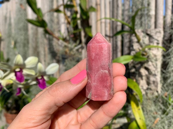 2.1" 53 Mm High Quality Rhodochrosite Tower, Natural Rhodochrosite, Grade Aa Rhodochrosite, *repaired Natural Flaws #46