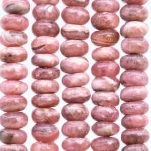 Shop Rhodochrosite Beads! Genuine Natural Argentina Rhodochrosite Gemstone Beads 6x4MM Gray Pink Rondelle A Quality Loose Beads (115491) | Natural genuine beads Rhodochrosite beads for beading and jewelry making.  #jewelry #beads #beadedjewelry #diyjewelry #jewelrymaking #beadstore #beading #affiliate #ad