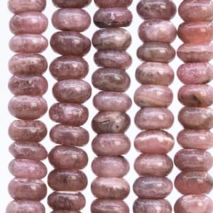 Shop Rhodochrosite Rondelle Beads! 51 Pcs – 6x4MM Gray Pink Rhodochrosite Beads Argentina Grade A Genuine Natural Rondelle Gemstone Loose Beads (115494) | Natural genuine rondelle Rhodochrosite beads for beading and jewelry making.  #jewelry #beads #beadedjewelry #diyjewelry #jewelrymaking #beadstore #beading #affiliate #ad