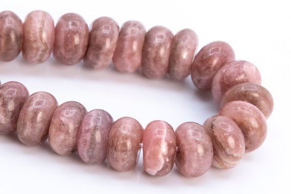 6x4mm Argentina Rhodochrosite Beads Gray Pink Grade A Genuine Natural Half Strand Rondelle Loose Beads 7" Bulk Lot Options (115494h-3867)