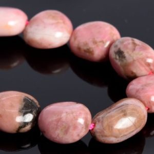8-10MM Pink Rhodonite Beads Pebble Nugget AAA Genuine Natural Gemstone Half Strand Loose Beads 7.5" Bulk Lot Options (108033h-2618) | Natural genuine chip Rhodonite beads for beading and jewelry making.  #jewelry #beads #beadedjewelry #diyjewelry #jewelrymaking #beadstore #beading #affiliate #ad