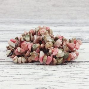 Rhodonite Gemstone Beads, Crystal Chips Bag of 50 Pieces or Full Strand, Reiki Infused A Extra Grade Rhodonite Bead Chips | Natural genuine chip Rhodonite beads for beading and jewelry making.  #jewelry #beads #beadedjewelry #diyjewelry #jewelrymaking #beadstore #beading #affiliate #ad