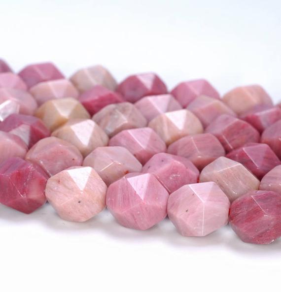 10mm Rhodonite Beads Pink Star Cut Faceted Grade Aaa Genuine Natural Gemstone Loose Beads 7.5" Bulk Lot 1,3,5,10 And 50 (80005218 H-m21)