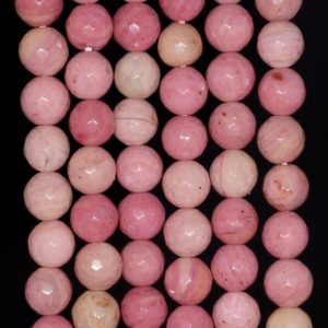 Shop Rhodonite Faceted Beads! 10MM  Rhodonite Gemstone Faceted Round Loose Beads 15 inch Full Strand (80002039-A58) | Natural genuine faceted Rhodonite beads for beading and jewelry making.  #jewelry #beads #beadedjewelry #diyjewelry #jewelrymaking #beadstore #beading #affiliate #ad