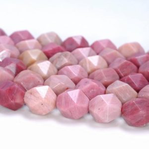 6MM Rhodonite Beads Pink Star Cut Faceted Grade AAA Genuine Natural Gemstone Loose Beads 7.5" BULK LOT 1,3,5,10 and 50 (80005216 H-M21) | Natural genuine faceted Rhodonite beads for beading and jewelry making.  #jewelry #beads #beadedjewelry #diyjewelry #jewelrymaking #beadstore #beading #affiliate #ad