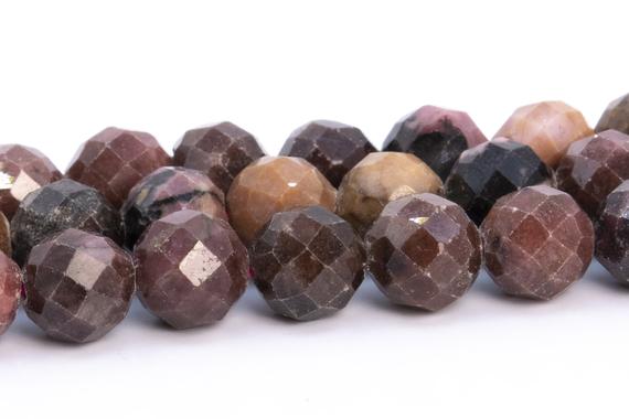 6mm Pink Brown Rhodonite Beads Grade A Genuine Natural Gemstone Faceted Round Loose Beads 15" / 7.5" Bulk Lot Options (113232)
