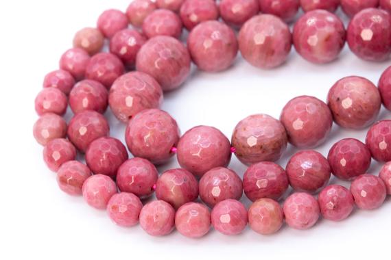 Rose Pink Rhodonite Beads Grade Aaa Genuine Natural Gemstone Micro Faceted Round Loose Beads 6mm 8mm 10mm Bulk Lot Options