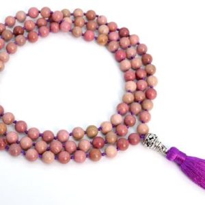Shop Rhodonite Necklaces! 108 Pcs – 8MM Haitian Flower Rhodonite Mala Beads Necklace Grade AAA Genuine Natural Round Gemstone with Long Tassel (106813) | Natural genuine Rhodonite necklaces. Buy crystal jewelry, handmade handcrafted artisan jewelry for women.  Unique handmade gift ideas. #jewelry #beadednecklaces #beadedjewelry #gift #shopping #handmadejewelry #fashion #style #product #necklaces #affiliate #ad