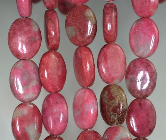 20x16mm  Rhodonite Gemstone Grade Aa Oval Loose Beads 7.5 Inch Half Strand (90182338-a119)
