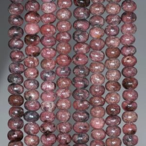 Shop Rhodonite Rondelle Beads! 6X4MM Dark Pink Rhodonite Gemstone Rondelle Loose Beads 16 inch Full Strand (80000555-A73) | Natural genuine rondelle Rhodonite beads for beading and jewelry making.  #jewelry #beads #beadedjewelry #diyjewelry #jewelrymaking #beadstore #beading #affiliate #ad