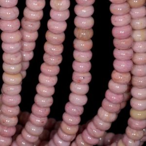 8X5MM Pink Rhodonite Gemstone Grade AA Rondelle Loose Beads 15.5 inch Full Strand (80000483-A75) | Natural genuine rondelle Rhodonite beads for beading and jewelry making.  #jewelry #beads #beadedjewelry #diyjewelry #jewelrymaking #beadstore #beading #affiliate #ad