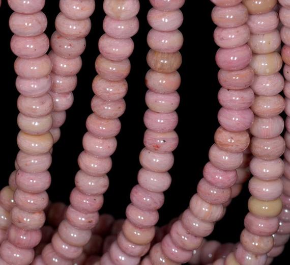 8x5mm Pink Rhodonite Gemstone Grade Aa Rondelle Loose Beads 15.5 Inch Full Strand (80000483-a75)