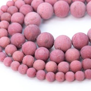 Shop Rhodonite Beads! Matte Rose Pink Rhodonite Beads Grade AAA Genuine Natural Gemstone Round Beads 4-5MM 6-7MM 8-9MM 10-11MM 12-13MM Bulk Lot Options | Natural genuine beads Rhodonite beads for beading and jewelry making.  #jewelry #beads #beadedjewelry #diyjewelry #jewelrymaking #beadstore #beading #affiliate #ad