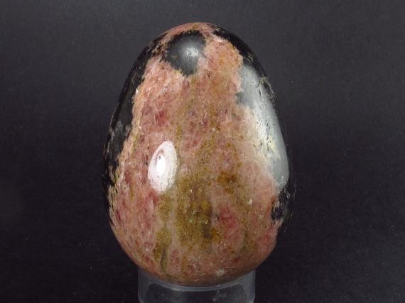 Large Rhodonite Egg From Canada - 303 Grams - 2.7"