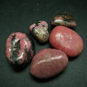 Shop Tumbled Rhodonite Crystals & Pocket Stones! Lot of 5 natural Rhodonite tumbled stones from Canada | Natural genuine stones & crystals in various shapes & sizes. Buy raw cut, tumbled, or polished gemstones for making jewelry or crystal healing energy vibration raising reiki stones. #crystals #gemstones #crystalhealing #crystalsandgemstones #energyhealing #affiliate #ad