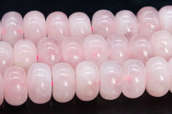 10x6mm Pink Rose Quartz Beads Grade A Genuine Natural Gemstone Rondelle Loose Beads 15" / 7.5" Bulk Lot Options (110557)