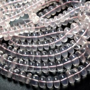 Shop Rose Quartz Rondelle Beads! 7 Inches Strand, Natural Rose Quartz Smooth Rondelles Beads,Size 7-11mm | Natural genuine rondelle Rose Quartz beads for beading and jewelry making.  #jewelry #beads #beadedjewelry #diyjewelry #jewelrymaking #beadstore #beading #affiliate #ad