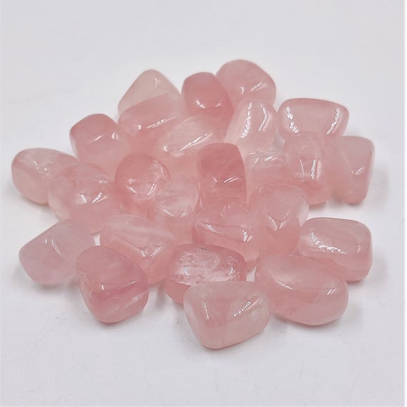 Aaa Quality 25 Pc Lot Rose Quartz Tumbled Stone, Polished Rose Quartz , Healing Crystal , Pocket Stone  15 To 20 Mm Size