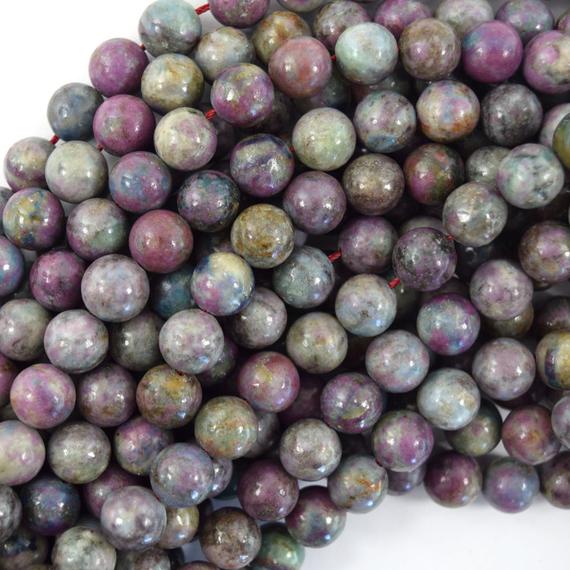 Natural Ruby Fuchsite Round Beads Gemstone 15.5" Strand Fuschite 6mm 8mm 10mm