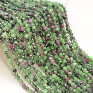 Shop Ruby Zoisite Faceted Beads! 2MM Ruby Zoisite Gemstone Green Red Micro Faceted Round Grade Aaa Beads 15inch BULK LOT 1,6,12,24 and 48  (80010197-A193) | Natural genuine faceted Ruby Zoisite beads for beading and jewelry making.  #jewelry #beads #beadedjewelry #diyjewelry #jewelrymaking #beadstore #beading #affiliate #ad