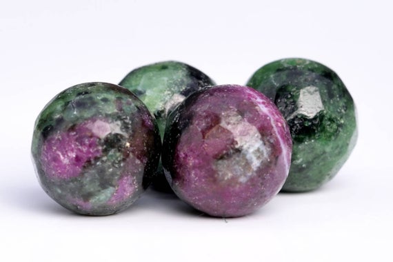 64 / 32 Pcs - 6mm Ruby Zoisite Beads Grade Aa Genuine Natural Micro Faceted Round Gemstone Loose Beads (103956)