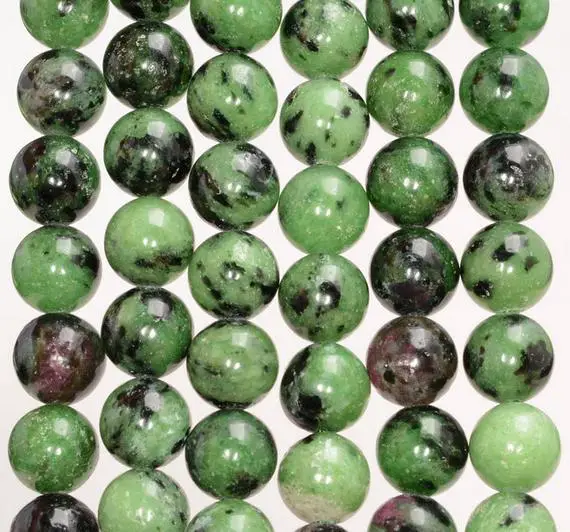 6mm Ruby Zoisite Gemstone Green Red Grade A Round Loose Beads 15.5 Inch Full Strand (80000364-783)