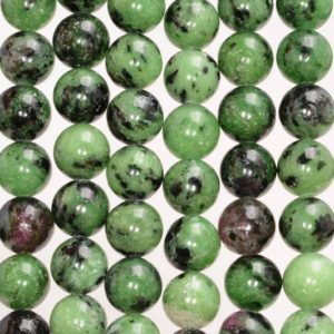 Shop Ruby Zoisite Beads! 8mm Ruby Zoisite Gemstone Green Red Grade AA Round Loose Beads 7.5 inch Half Strand (80004979 H-452) | Natural genuine beads Ruby Zoisite beads for beading and jewelry making.  #jewelry #beads #beadedjewelry #diyjewelry #jewelrymaking #beadstore #beading #affiliate #ad