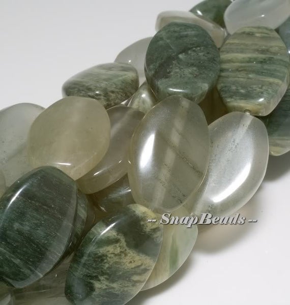 Mojito Green Rutile Quartz Gemstone Oval Marquise 18x12mm Loose Beads 16inch Full Strand (10233685-63)