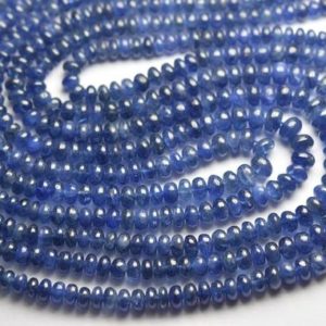 Shop Sapphire Rondelle Beads! 14 Inches Strand,Superb-Finest Quality,Natural Burmese Blue Sapphire Smooth Rondelles,Size.3-5m | Natural genuine rondelle Sapphire beads for beading and jewelry making.  #jewelry #beads #beadedjewelry #diyjewelry #jewelrymaking #beadstore #beading #affiliate #ad