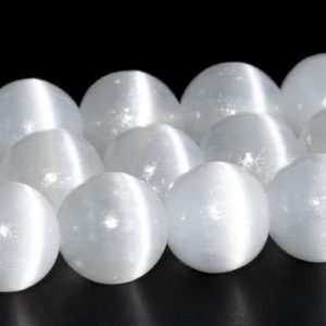 Cat Eye White Selenite Beads Genuine Natural Grade AAA+ Gemstone Round Loose Beads 6MM 8MM 10MM Bulk Lot Options | Natural genuine round Gemstone beads for beading and jewelry making.  #jewelry #beads #beadedjewelry #diyjewelry #jewelrymaking #beadstore #beading #affiliate #ad