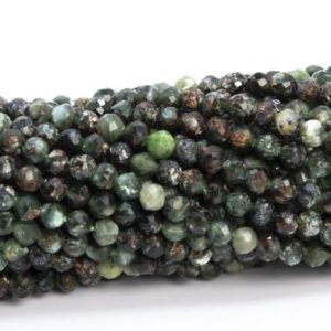 Shop Seraphinite Beads! 2MM Seraphinite Beads Ink Green Grade C Genuine Natural Gemstone Full Strand Faceted Round Loose Beads 15.5" Bulk Lot Options (113273-3676) | Natural genuine faceted Seraphinite beads for beading and jewelry making.  #jewelry #beads #beadedjewelry #diyjewelry #jewelrymaking #beadstore #beading #affiliate #ad