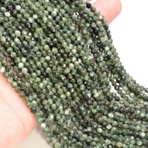 Shop Seraphinite Beads! 3.8MM Seraphinite Gemstone Grade AAA Micro Faceted Round Beads 15.5 inch Full Strand BULK LOT 1,2,6,12 and 50(80006522-A204) | Natural genuine faceted Seraphinite beads for beading and jewelry making.  #jewelry #beads #beadedjewelry #diyjewelry #jewelrymaking #beadstore #beading #affiliate #ad